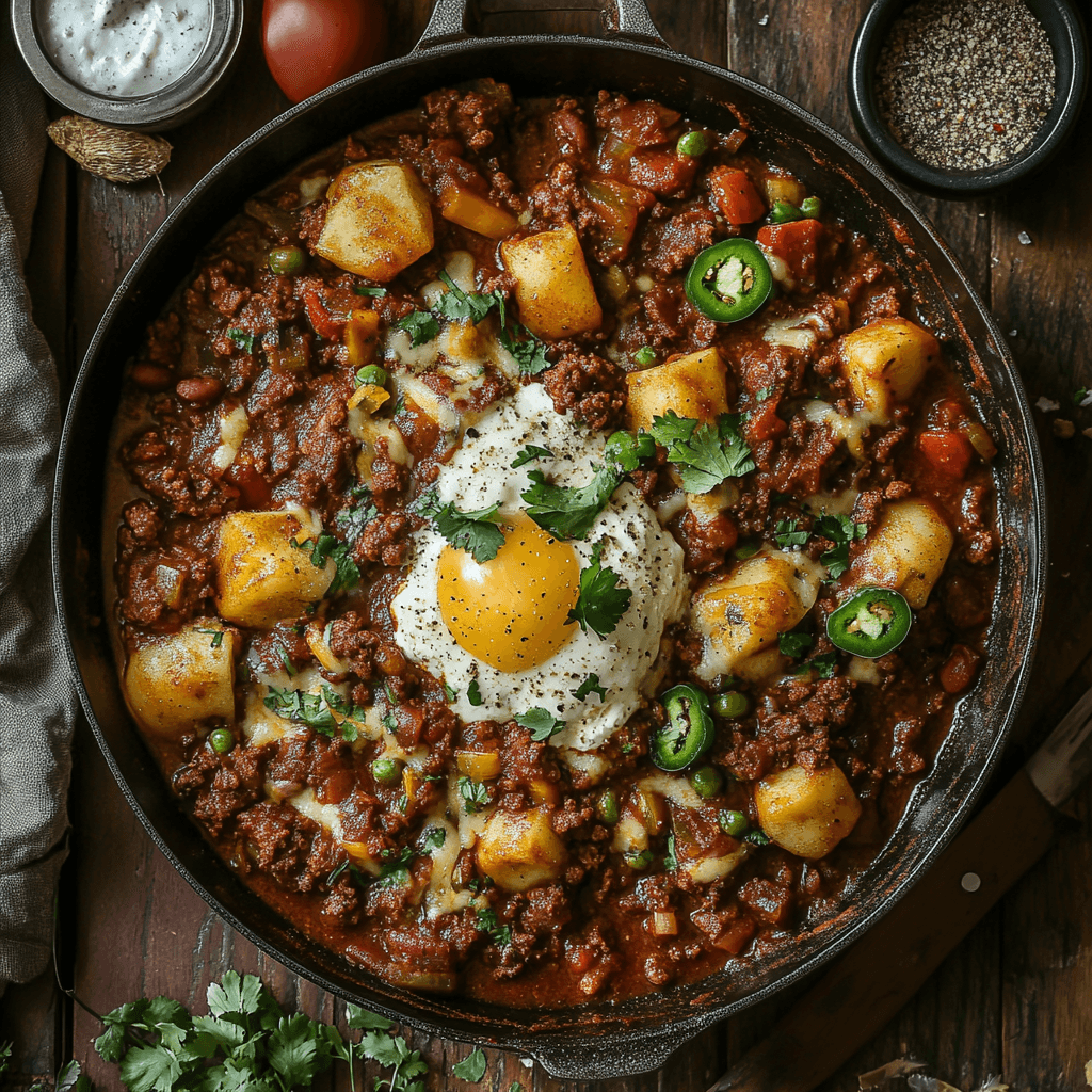 Ultimate Cowboy Chili – Hearty, meaty chili packed with ground beef, beans, and bold spices for a robust and satisfying meal.