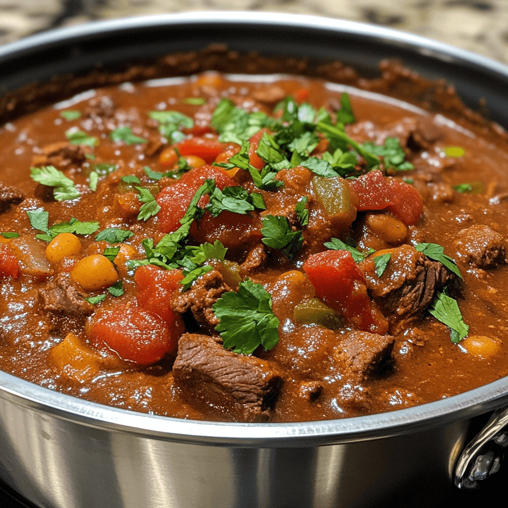 Ultimate Steak Chili – Hearty, flavorful chili made with tender steak pieces, rich tomatoes, and bold spices for a satisfying, meaty meal.