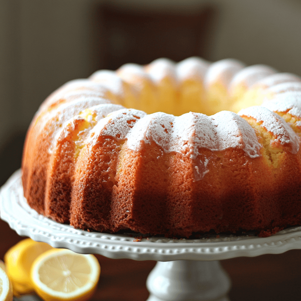 Classic Lemon Pound Cake – Moist and buttery pound cake infused with fresh lemon zest and topped with a sweet, tangy glaze.