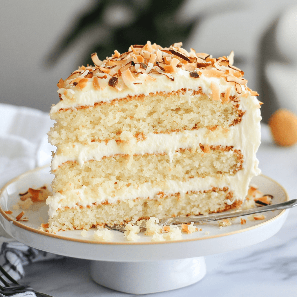 Ultimate Coconut Cake – A moist and fluffy coconut cake layered with creamy coconut frosting, perfect for a sweet and tropical dessert experience.